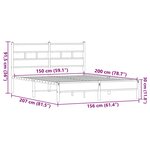 vidaXL Cadre de lit sans matelas chêne marron 150x200 cm