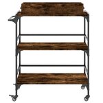 vidaXL Chariot de cuisine chêne fumé 81 5x41x92 5 cm bois d'ingénierie