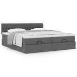 VidaXL Cadre de lit ottoman avec matelas gris foncé 160x200cm tissu