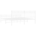 vidaXL Cadre de lit métal sans matelas et pied de lit blanc 183x213 cm