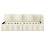 vidaXL Cadre de lit d'angle avec tête de lit Crème 80 x 200 cm Velours