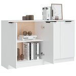 vidaXL Buffets 2 Pièces blanc 60x30x70 cm Bois d'ingénierie
