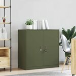 vidaXL Armoire de rangement Vert olive 90 x 40 x 90 cm Acier