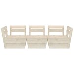 vidaXL Canapé palette à 3 places de jardin Bois d'épicéa imprégné