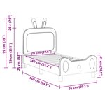 vidaXL Cadre de lit pour tout-petit avec tête de lit Rose 70 x 140 cm