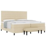 vidaXL Lit Box Spring avec Matelas & Banc Crème 200x200 cm Tissu