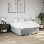 vidaXL Cadre de lit sans matelas gris clair 140x190 cm tissu