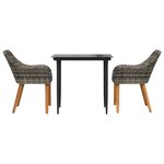vidaXL Ensemble de salle à manger pour jardin 3 Pièces Gris polyrotin