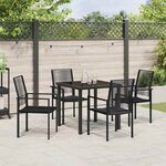 vidaXL Ensemble de salle à manger pour jardin 5 Pièces Noir Rattan PVC