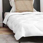 vidaXL Duvet d'été simple avec oreiller 2 Pièces Blanc Microfibre