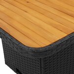 vidaXL Salon de jardin 3 Pièces avec coussins Noir Résine tressée