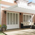 vidaXL Auvent Rétractable Blanc 600 × 350 cm Polyester et métal
