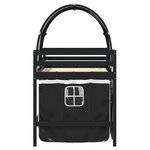 vidaXL Lit mezzanine enfants et tunnel blanc/noir 80x200cm pin massif
