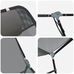 vidaXL Chaises Longues Pliables 2 Pièces avec Appui-tête Grise Textilène