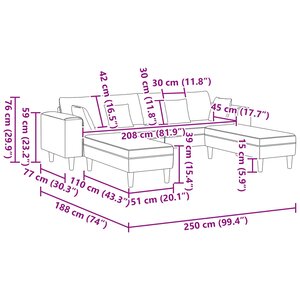 vidaXL Canapé avec coussin 3 Pièces Vert foncé Velours
