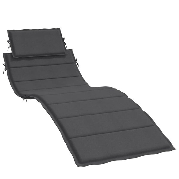 vidaXL Coussin de chaise longue anthracite mélangé 186x58x3 cm tissu