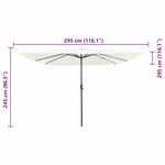 vidaXL Parasol de jardin carré avec lumières LED 295 x 245 cm beige