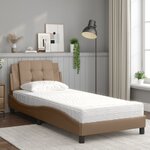 vidaXL Cadre de lit sans matelas Zadar cappuccino 90x190 cm similicuir