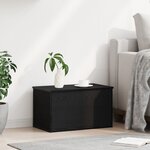 Boîte de rangement vidaXL avec couvercle en chêne noir 60x35x35 cm en bois d'ingénierie