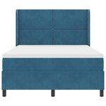 vidaXL Lit avec sommier et matelas & LED bleu foncé 140x190 cm en velours