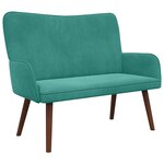 vidaXL Sofa 2 places Turquoise 115 x 61 x 87 cm Velours