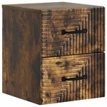 vidaXL Cabinet de chevet mural Chêne fumé 34 5 x 33 x 40 cm