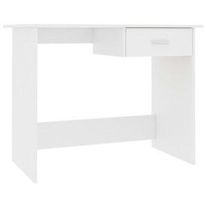 Bureau table poste de travail meuble d'ordinateur informatique étude 100 x 50 x 76 cm bois d'ingénierie blanc 02_0023495