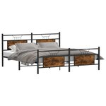 vidaXL Cadre de lit en métal sans matelas chêne fumé 160x200 cm