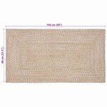 vidaXL Tapis Naturel et blanc 80 x 150 cm Jute