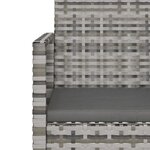 vidaXL Mobilier d'extérieur 3 Pièces avec coussins Résine tressée Gris
