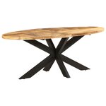 vidaXL Table à dîner ovale 200x100x75 cm Bois de manguier brut