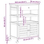 vidaXL Chariot de Cuisine avec Roues Naturel 59 5 x 36 x 82 cm Bambou
