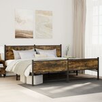 vidaXL Cadre de lit en métal sans matelas chêne fumé 193x203 cm