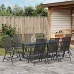 vidaXL Ensemble de salle à manger pour jardin 9 Pièces Anthracite Acier