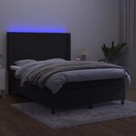 vidaXL Sommier à lattes de lit matelas et LED Noir 140x190 cm Velours
