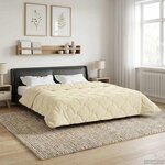 vidaXL Duvet d'hiver Crème 240 x 260 cm Microfibre et polaire Teddy