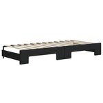 vidaXL Lit de jour avec gigogne et matelas noir 90x200 cm tissu