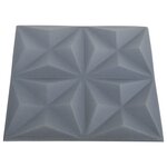 vidaXL Panneaux muraux 3D 12 Pièces 50x50 cm gris origami 3 m²