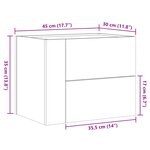 vidaXL Tables de chevet murales 2 Pièces chêne sonoma 45x30x35 cm