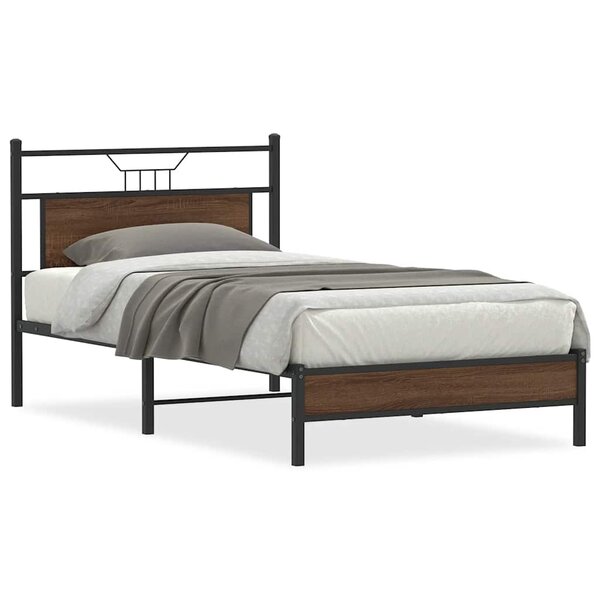 vidaXL Cadre de lit sans matelas chêne marron 100x190 cm