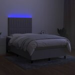 vidaXL Sommier à lattes de lit matelas LED gris clair 120x190 cm tissu