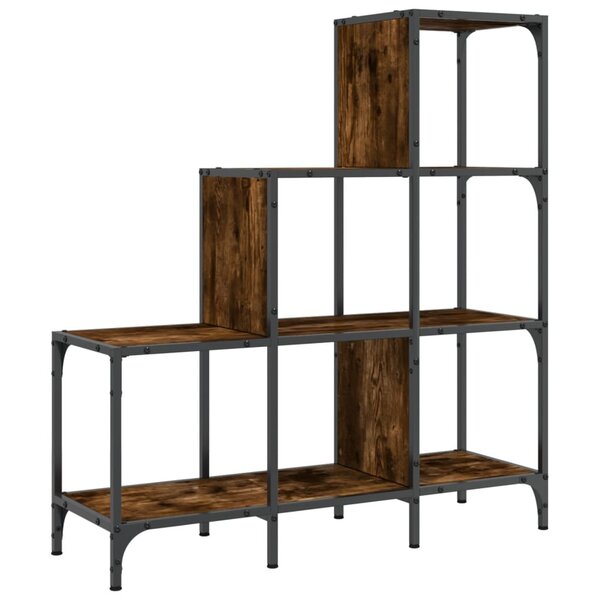 vidaXL Bibliothèque chêne fumé 92x30x102 cm bois d'ingénierie et métal