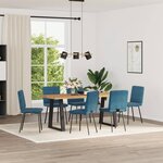 vidaXL Chaises à manger lot de 6 bleu velours
