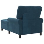 vidaXL Chaise longue avec coussin Bleu 91 x 157 x 91 cm Velours