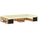 vidaXL Ensembles de canapés avec coussin 11 Pièces Bois d'Acacia Massif