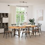 vidaXL Table à manger marron clair bois de chêne massif ovale