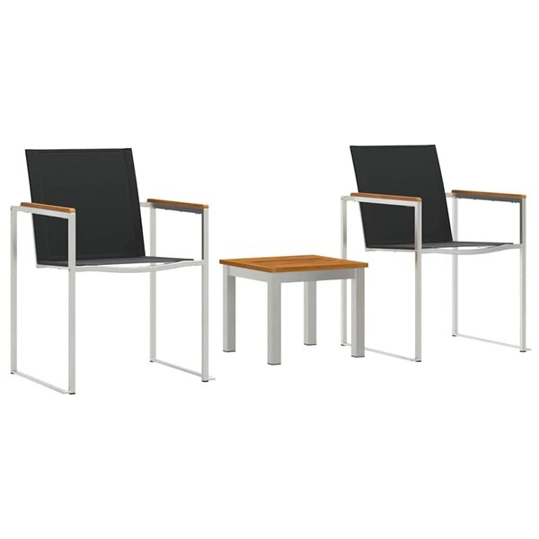 vidaXL Ensemble de salle à manger pour jardin 3 Pièces Marron et Noir