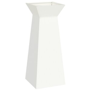 vidaXL Potte de jardin Pillar avec bol blanc 40x40x100 cm en acier.