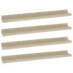 vidaXL Étagères murales 4 Pièces chêne sonoma 60x9x3 cm