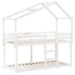 vidaXL Lit superposé avec toit blanc 90x190 cm bois massif de pin